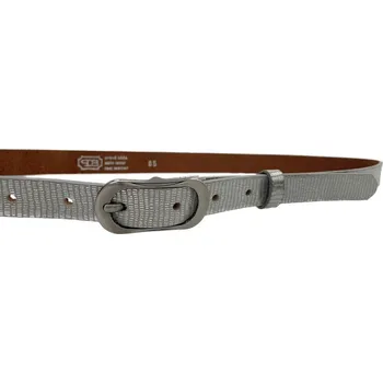 Módní doplněk PENNY BELTS Kožený opasek 20-185-606 stříbrný - 75 cm