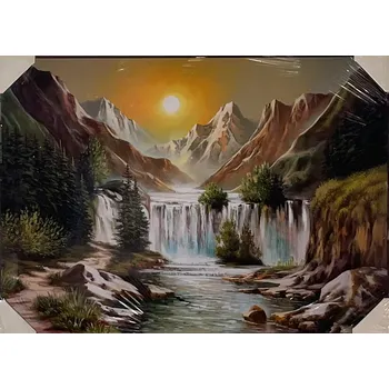 Obraz Bondecor Obraz "Vodopád" - tisk na papír na MDF desku, 70 x 50cm