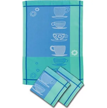 Utěrka Kuchyňské utěrky Šálky (3 ks v balení) modré - doprava zdarma od 2 000 Kč