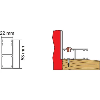 Stavební výplň Boční vodící hliníková lišta pro venkovní roletu, 6 variant Varianta: 53x22mm, hnědá