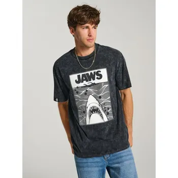 Pánské tričko Sinsay - Tričko Jaws - černá - 8932I-99X - 8932I-99X-S