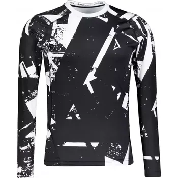 Pánské funkční kompresní tričko s dlouhým rukávem premium ALTISPORT VOJ/ALM079TR03 ČERNOBÍLÁ XL