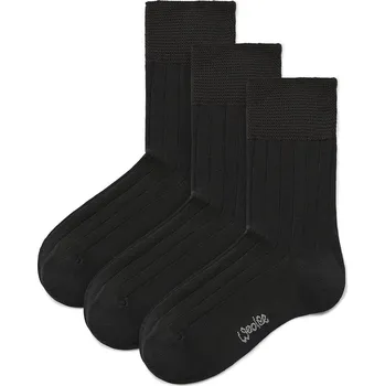 Dámské ponožky Vlnka 3 páry bavlněných ponožek se zdravotním lemem černá velikost ponožek 39-42