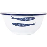 Bílá dekorační smaltovaná miska s rybkami - Ø 14*7 cm / 350 ml 228777732