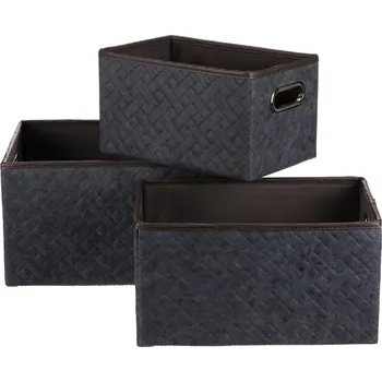 Koš na prádlo Koš regálový Autronic Koš regálový - látkový s uchy, modrý, cena za sadu 3 ks (DT3010 BLUE)