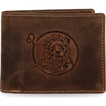 Peněženka Pánská kožená peněženka Zvěrokruh Lev - Daimon, hnědá