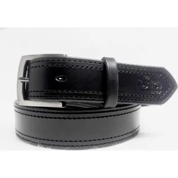 Opasek MONTANA Opasek kožený 2x prošívaný s přezkou b. sv.hnědá 95 - doprava zdarma od 2 000 Kč