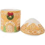 Hnědá keramická dóza perníková chaloupka - Ø 13*17 cm 238174916