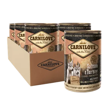 Krmivo pro psa 6 x Carnilove Wild Meat Salmon & Turkey for Puppies 400g