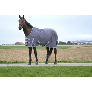 Deka pro koně EQUITHEME TYREX 1200D/150g Recycled výběhová deka pro koně šedá 183