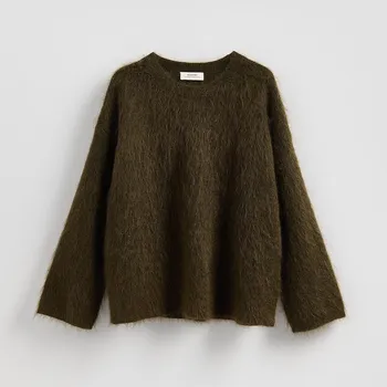 Dámský svetr Reserved - Svetr ze směsi mohéru - olivová - 765GL-91X - 765GL-91X-M