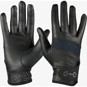 Jezdecké rukavice Jezdecké rukavice HORZE kožené černé 8 - doprava zdarma od 2 000 Kč
