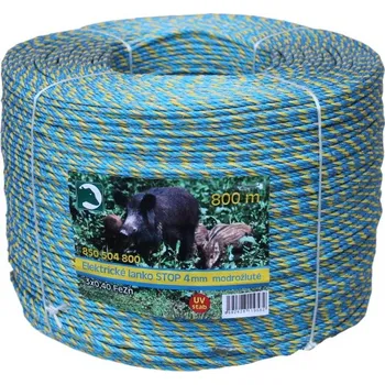 Ohradník Vodivé lanko pro elektrický ohradník STOP 4mm modrožluté 800m - doprava zdarma od 2 000 Kč