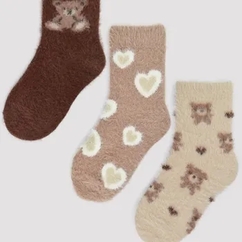 Ponožky dětské jemné s medvídky hnědé 31-34 - doprava zdarma od 2 000 Kč