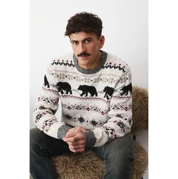 Pánský svetr Svetr z vlněné směsi Medicine RW25-SWMA12 béžová 01A, vel. XXL