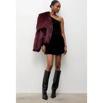 Dámský overall Velurová kombinéza Answear.LAB černá barva, s kulatým výstřihem 72427.tok 99X, vel. S