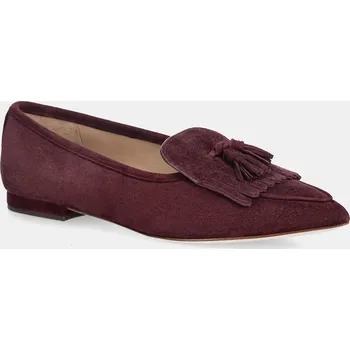 Dámské mokasíny Semišové mokasíny Lauren Ralph Lauren Londyn Klt dámské, červená barva, na plochém podpatku, 802P04175003 802P04175003.600 92X, EUR 36