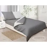 Saténové povlečení 160x200 Double Face grafitová bílá 44+01 jednobarevný Matex 225479556