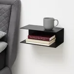 Černá kovová nástěnná police Zoha 35 cm - SADA 2ks