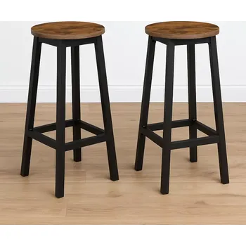 Jídelní židle Halmar Barové židle HOUSTON, 2 ks Rustikální hnědá/Černá