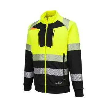 pracovní mikina PORTWEST DX4 s mikina se zipem u krku s vysokou viditelností Velikost: 6XL, Barva: žlutá-černá