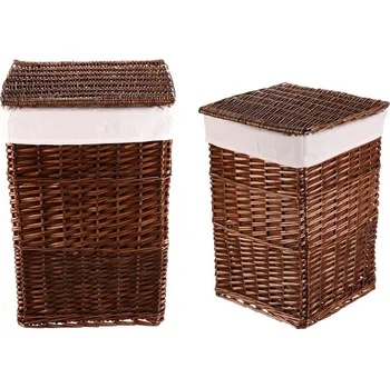 Koš na prádlo Koš prádelní Autronic Koš prádelní - proutěný, s víkem, přírodní, cena za sadu 2 ks (PRN2016 NAT)