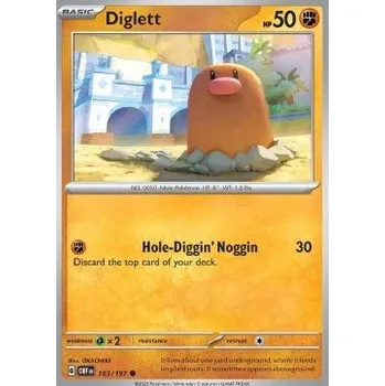 Sběratelská karetní hra Pokémon OBF 103/197 Diglett - Obsidian Flames Stav: Near Mint, Verze: REVERSE HOLO