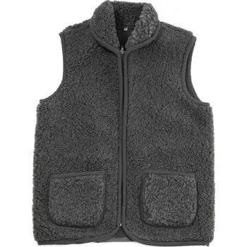Dámská vesta Vesta z ovčí vlny tmavě šedá s límcem
