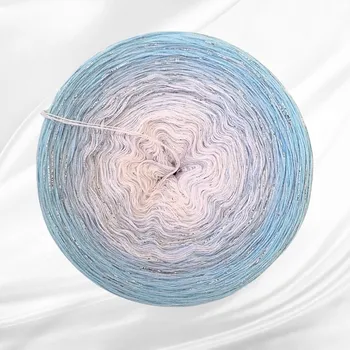 Barevné klubíčko Rosie Harmony 1500m/3N - Polaris stříbrný lurex