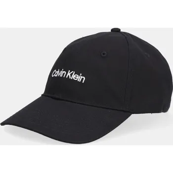 Kšiltovka Bavlněná baseballová čepice Calvin Klein černá barva, LV04F5003G 99X, vel. ONE SIZE