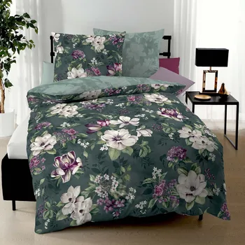 Povlečení Kaeppel | Povlečení Mako satén Magnolia tyrkys, 140x200, 70x90