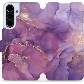 Pouzdro na mobilní telefon Flipové pouzdro Mobiwear - Samsung Galaxy A56 5G - VP20S Fialový mramor (Knížkové flip pouzdro, obal, kryt na mobil Samsung Galaxy A56 5G - VP20S Fialový mramor, materiál Umělá kůže + TPU - ochrana 360°, stojánek, silikonová vanička, magnetické zavírání)
