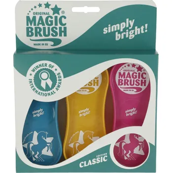 Čištění pro koně Kartáč plastový na čištění MagicBrush set- 3 kusy Classic - doprava zdarma od 2 000 Kč