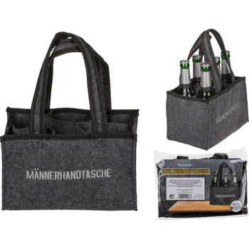 Taška na lahve v šedé barvě 24x15cm