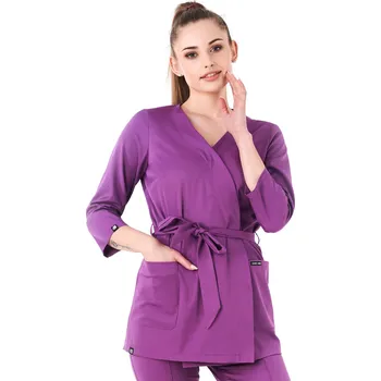 Dámská halenka Antibakteriální elegantní zdravotnická halenka Louis Lanier SIENA Barva: Fialová, Velikost: 2XL