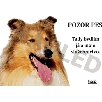 Značení Výstražná tabulka KOLIE DLOUHOSRSTÁ ZLATÁ lesk