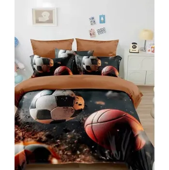 Povlečení Fotbalové 3D povlečení z bavlny FOTBAL č.10 140 x 200, 70 x 90 cm nitěné knoflíky