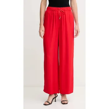 Dámské kalhoty Kalhoty Calvin Klein dámské, červená barva, široké, high waist, LV044B932G 33X, vel. S