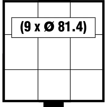 Obal pro sběratelský předmět SAFE Prémiový šuplík BEBA Mini, 9 polí na mince do Ø 81,4 mm, max. výška plnění 9 mm