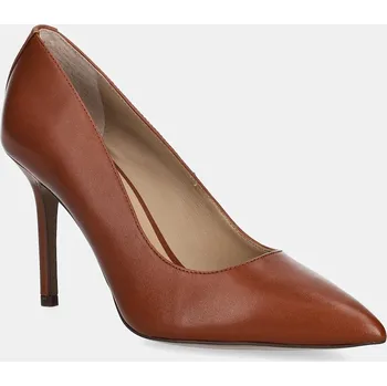 Dámské lodičky Kožené lodičky Lauren Ralph Lauren Lindella II hnědá barva, 802P09032002 802P09032002.200 88X, EUR 38