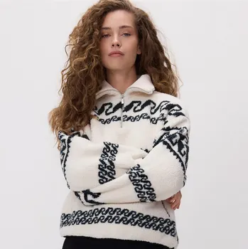 Dámská mikina Reserved - Mikina sherpa se stojáčkem - krémová - 722IU-01X - 722IU-01X-S