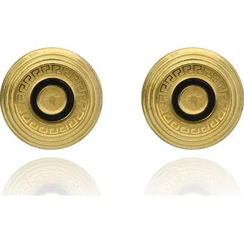 Náušnice Pozlacené kruhové náušnice YVON z chirurgické oceli se symbolem hvězdy