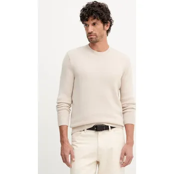 Pánský svetr Vlněný svetr Barbour pánský, béžová barva, MKN1666 01X, vel. M