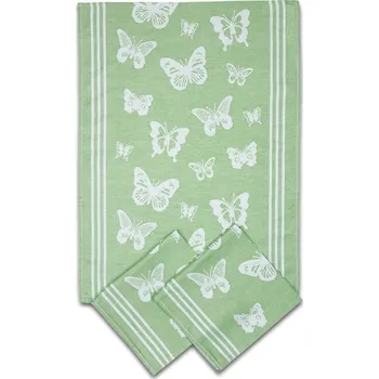 Utěrka Kuchyňské utěrky Motýlci (3 ks v balení) zelené - doprava zdarma od 2 000 Kč