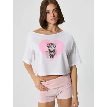 Dámské tričko Pyžamová souprava s potiskem - L - House - vícebarevná - 927IN-MLC