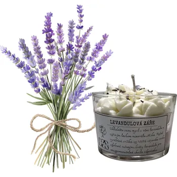 Svíčka Levandulová záře - 100% sójová svíčka