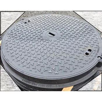 poklop Litinový šachtový poklop B125 bez odvětrání, pr. 1000mm, v litinovém rámu s patkou 1100mm