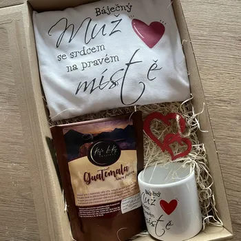 Kosmetická sada Dárková sada pro Báječného muže se srdcem na pravém místě Velikost: M, Druh mletí kávy: Zrno