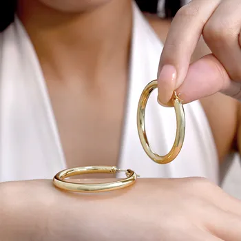 Náušnice Zlaté 14karátové náušnice kruhy 91A00090