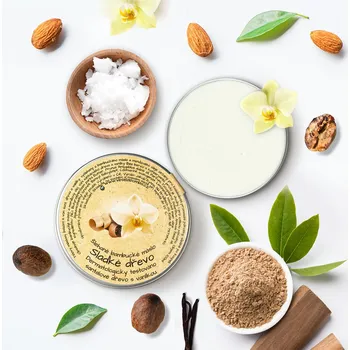 Veselá Bomba Sladké dřevo - šlehané bambucké máslo s vanilkou a santalovým dřevem 100 ml